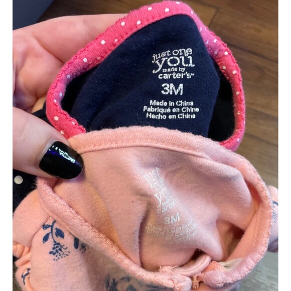 Lot of 2 sleepers  3 months just one you by carters zip up footed little sister - Picture 4 of 6
